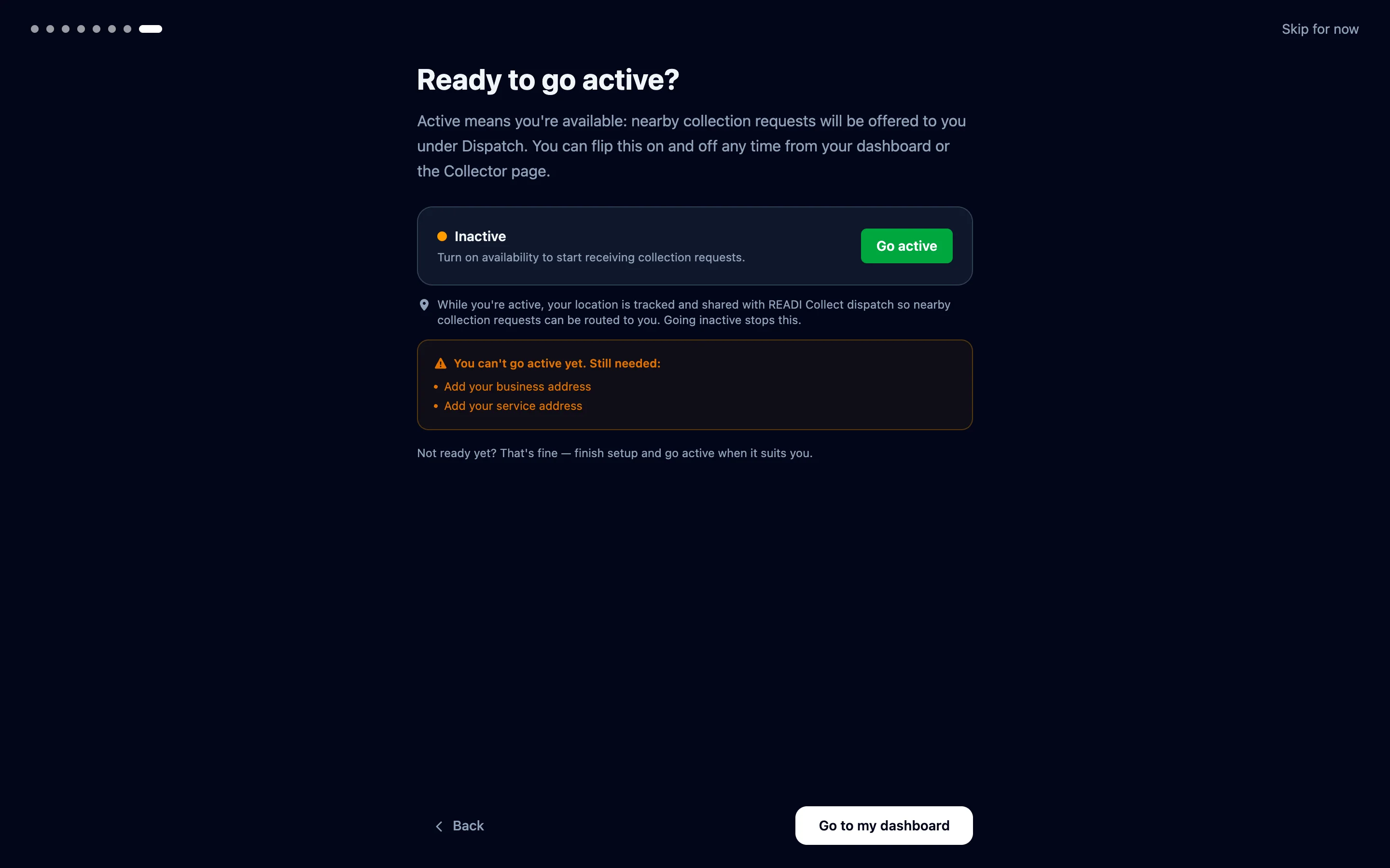 Click Go active
