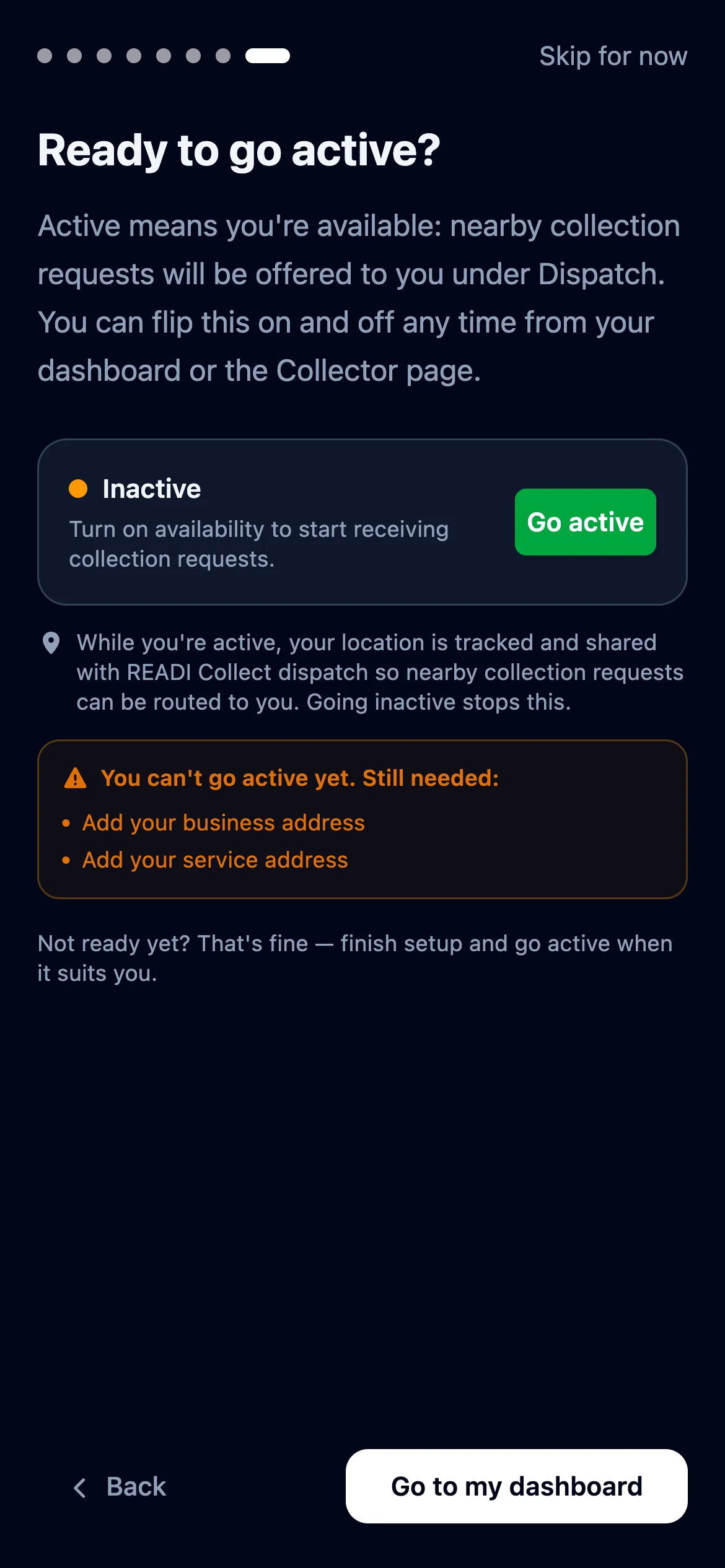 Click Go active