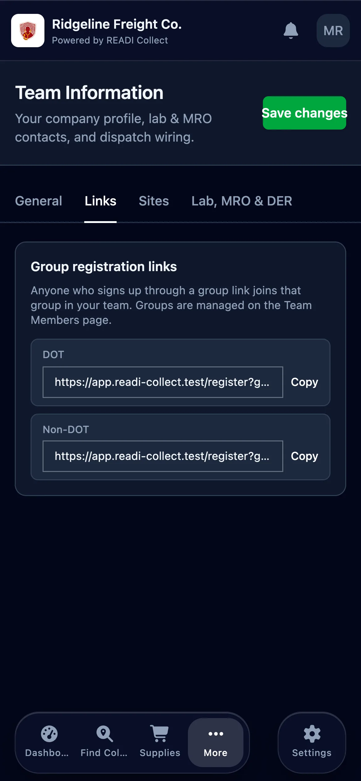 Click Links and copy one