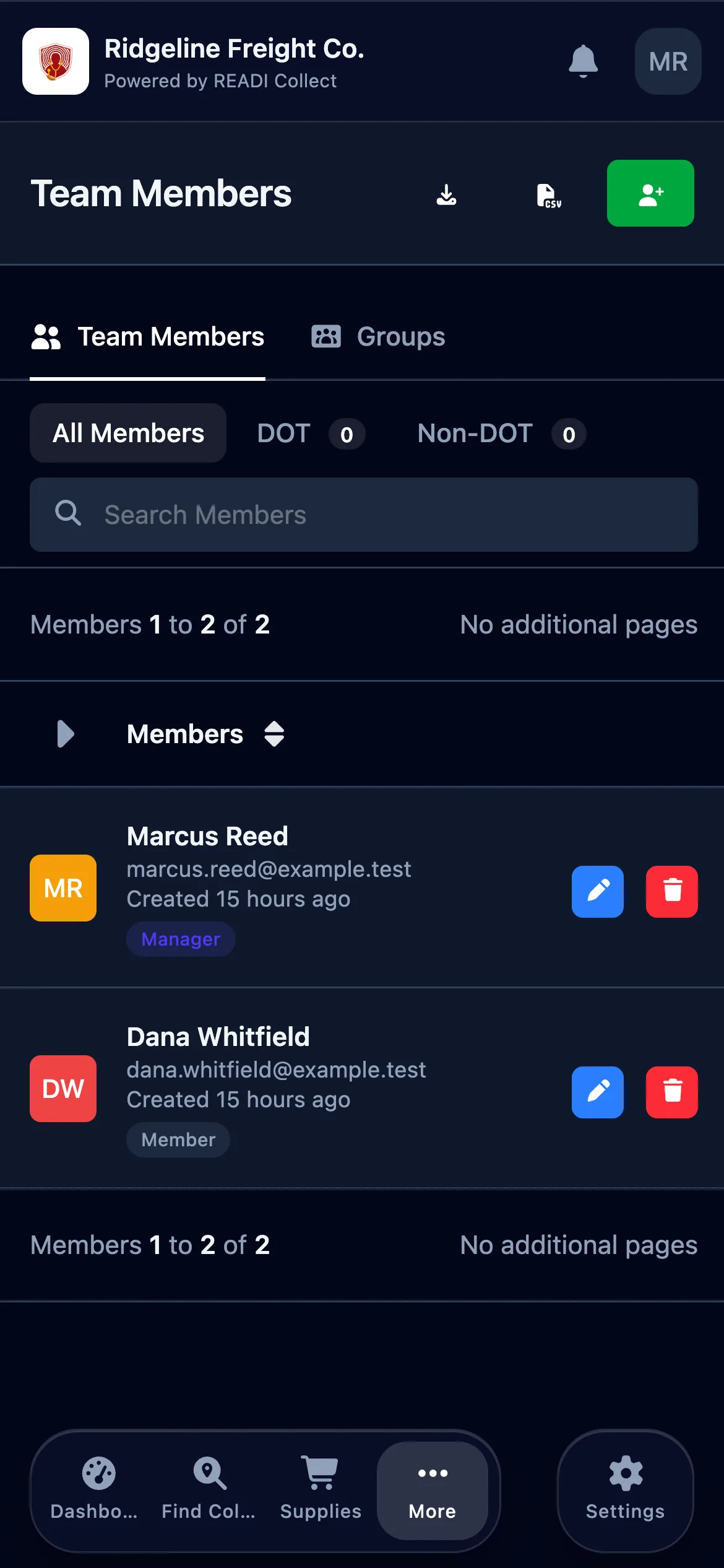 Click Team Members