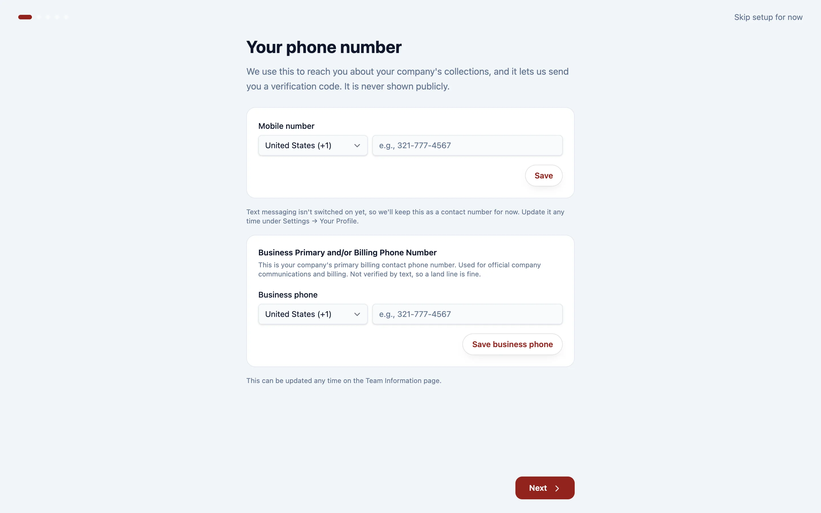 Add your phone number