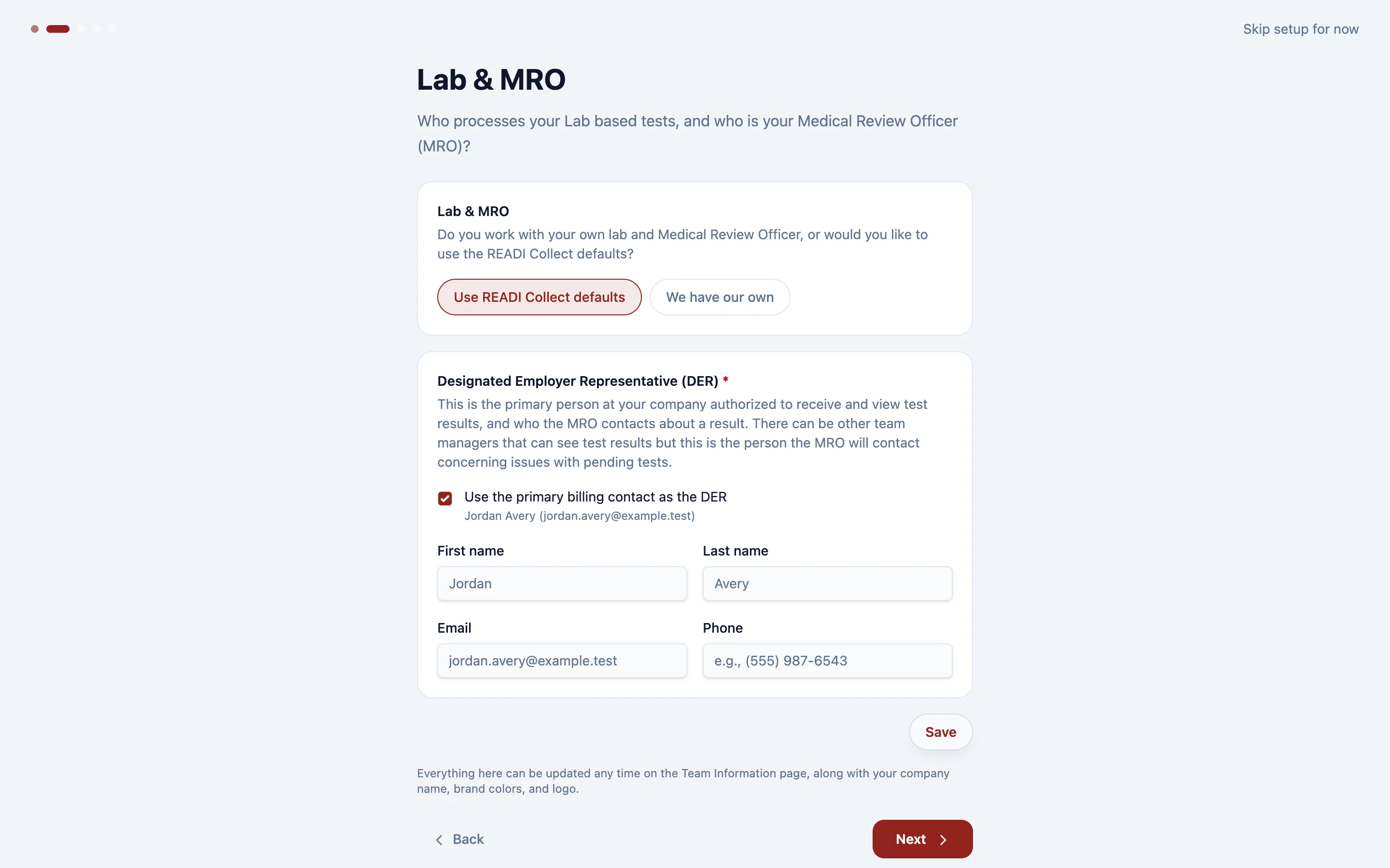 Choose your lab and MRO