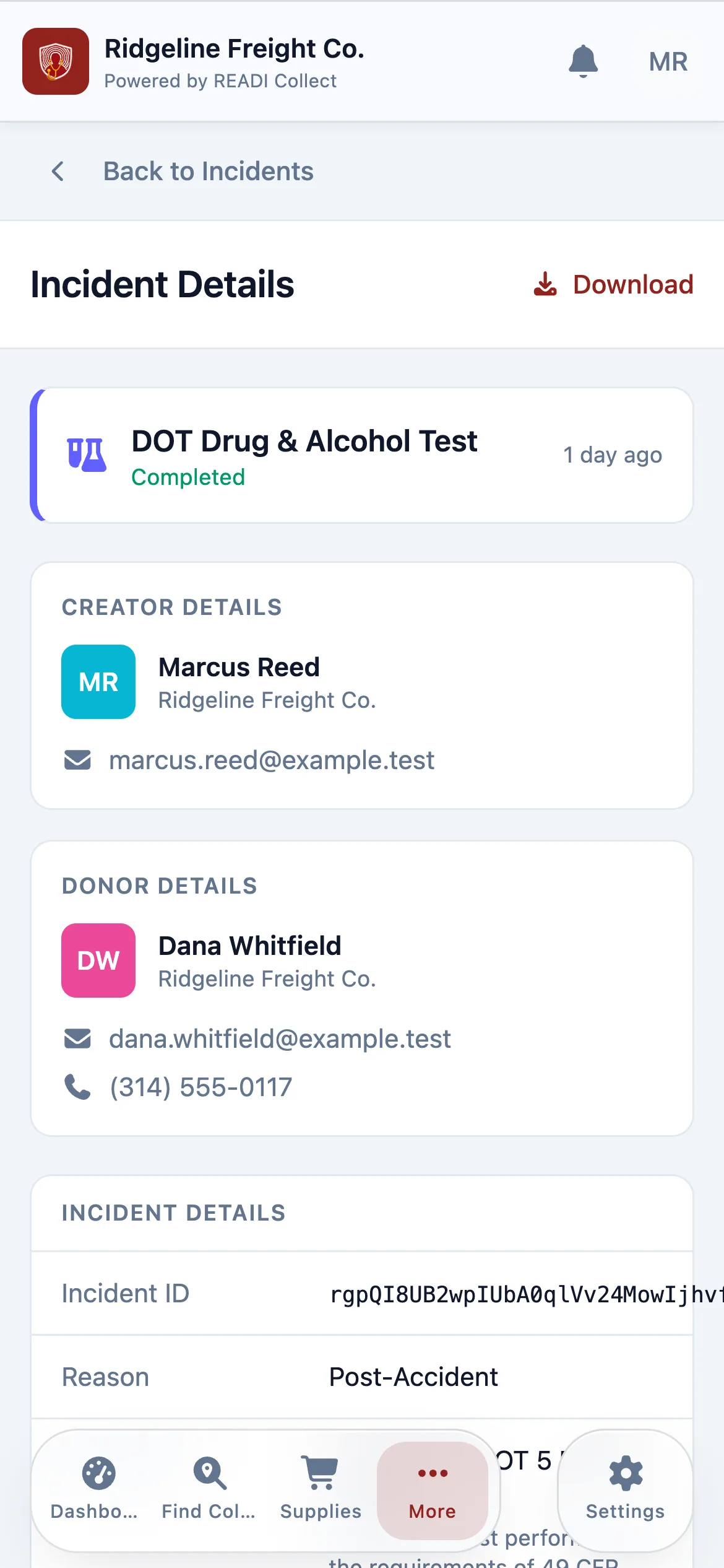 Check the status and the two people