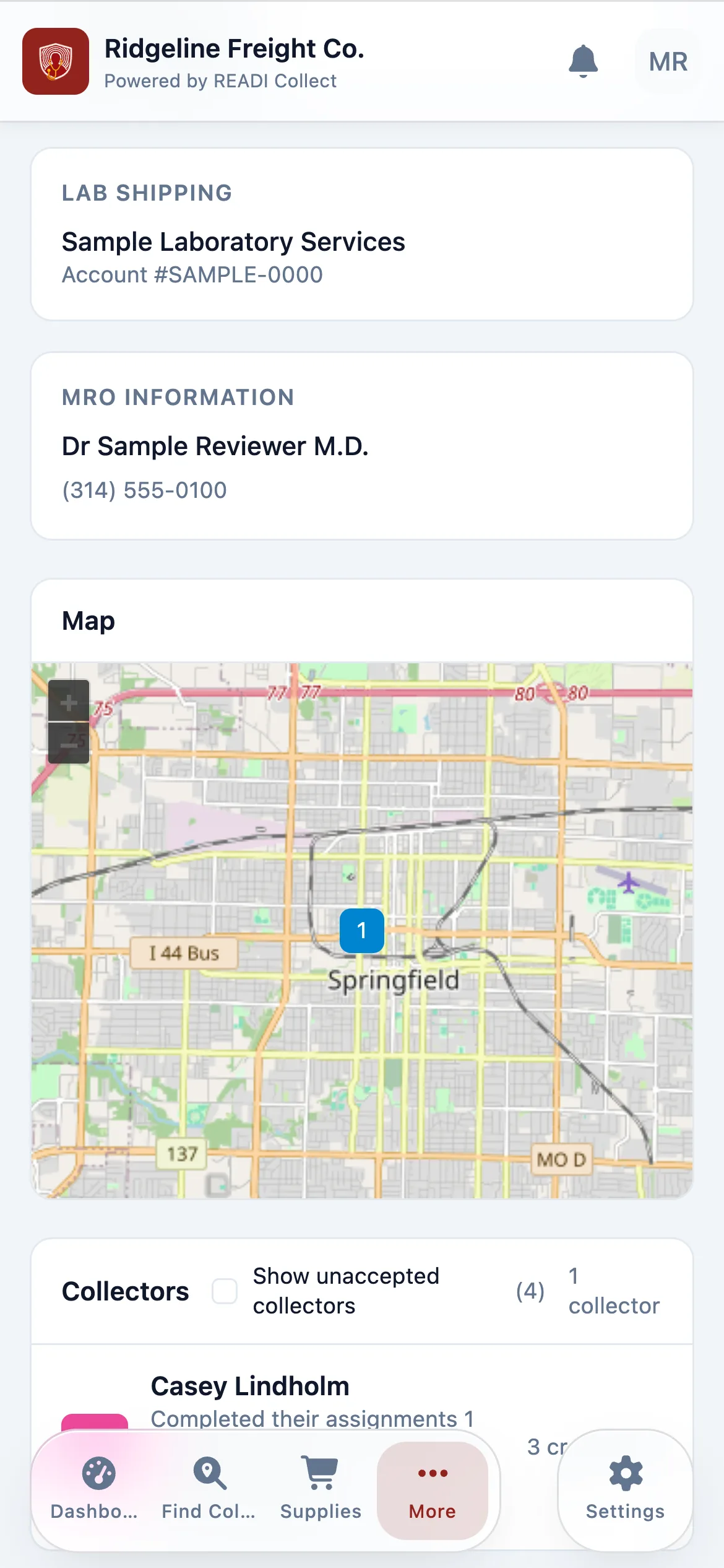 Check the lab, MRO and map