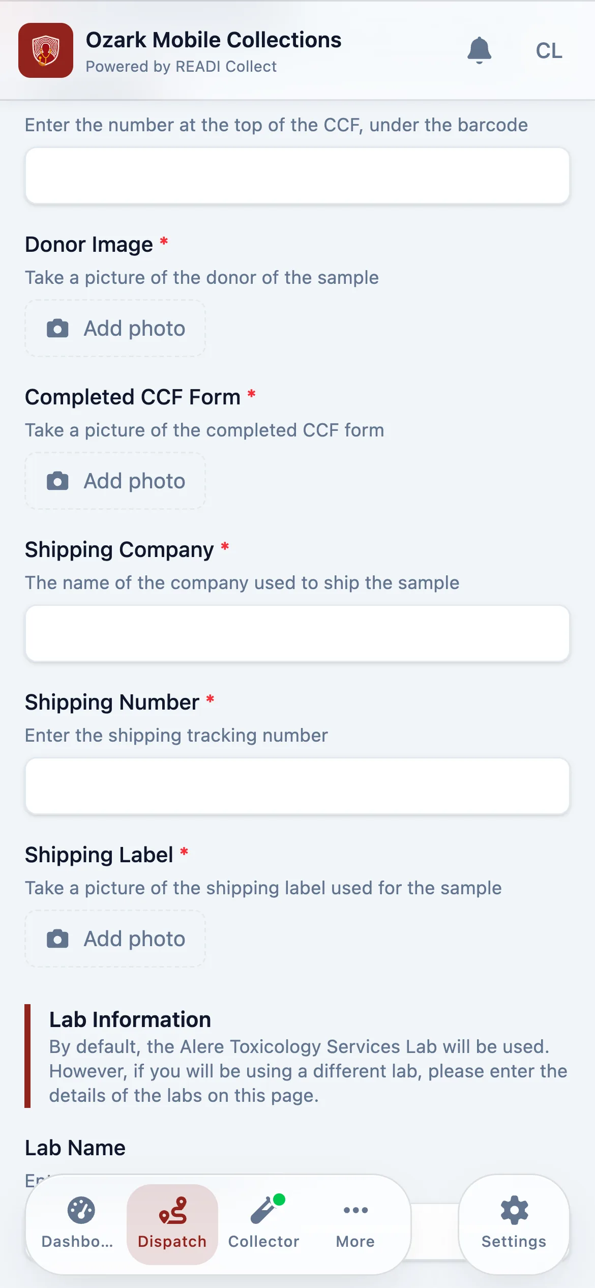 Click Add photo on each picture it asks for, before you leave