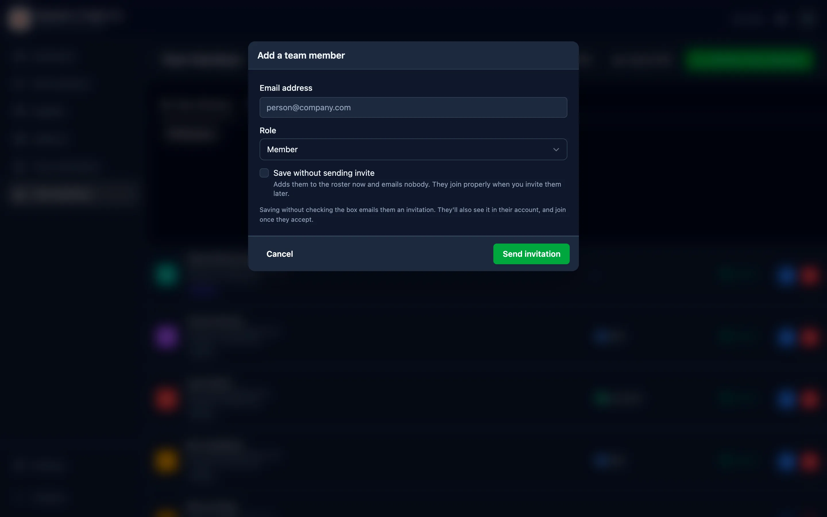 Click Add New Team Members