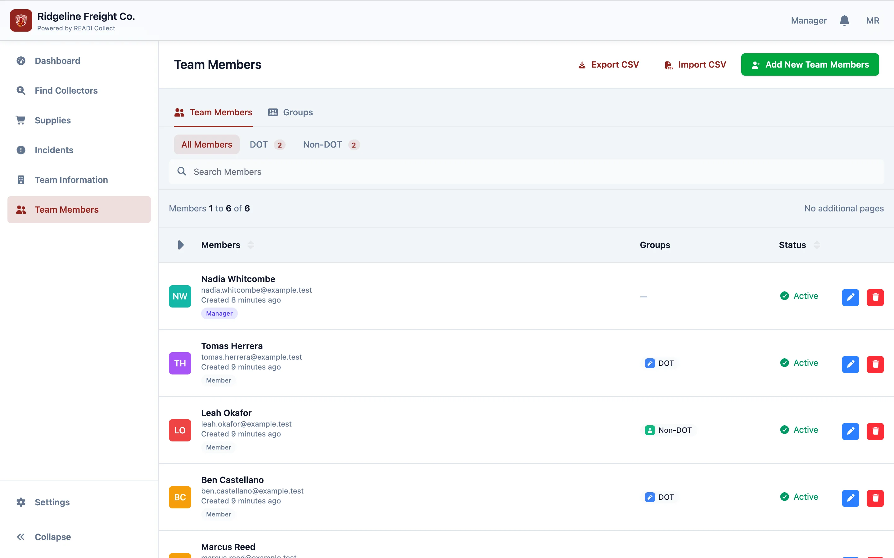 Click Team Members