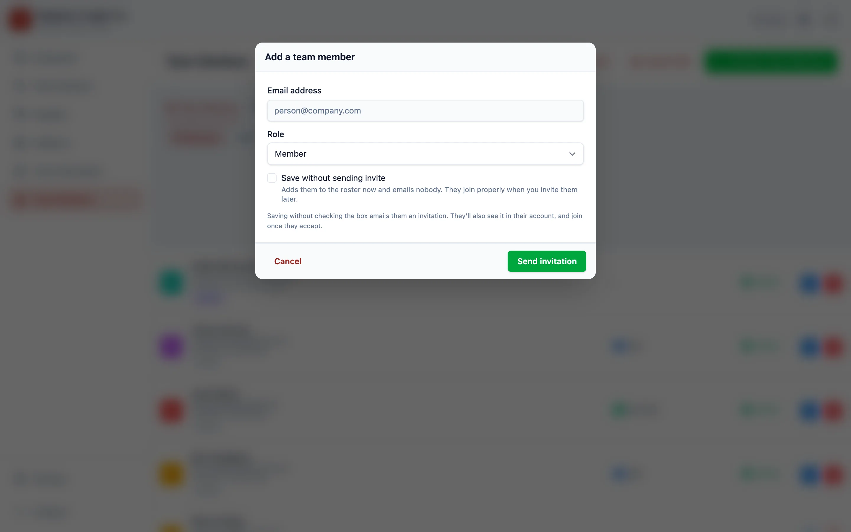 Click Add New Team Members