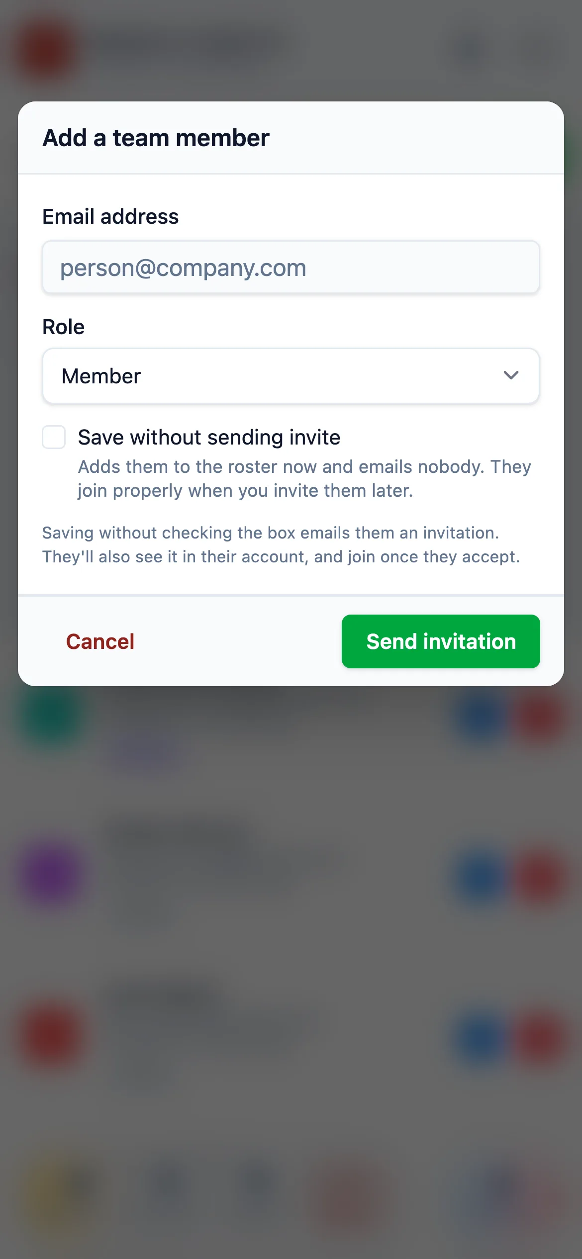 Click Add New Team Members